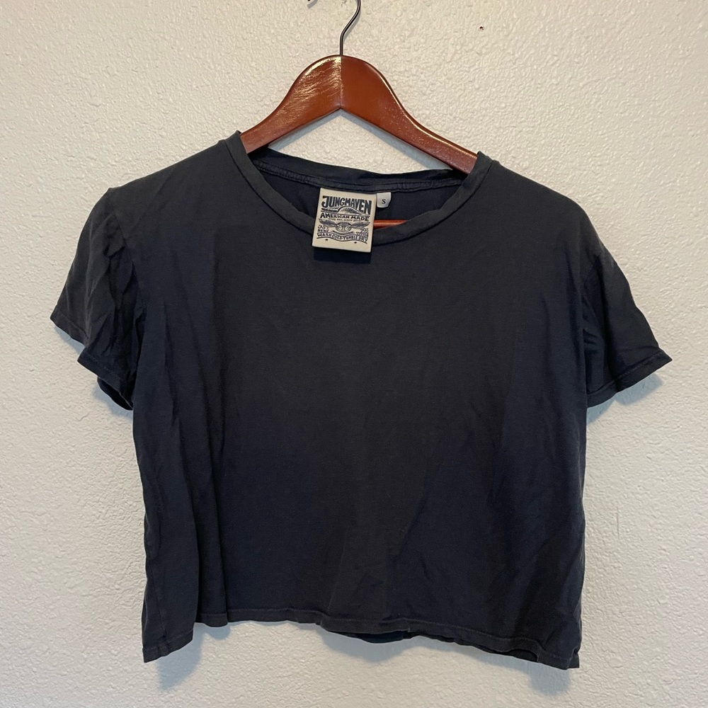 Jungmaven cropped ojai top navy small